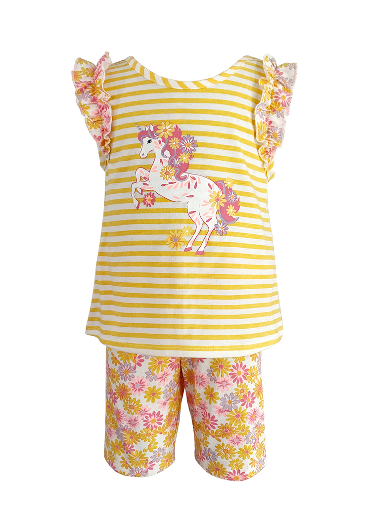 Children's Two-Piece Short-Sleeved Top and Shorts Set