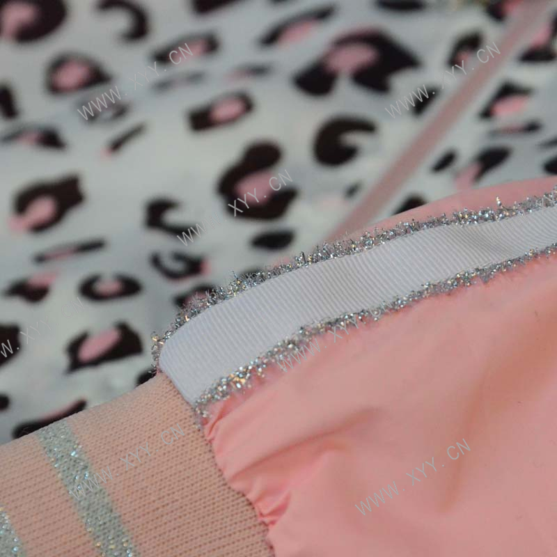 Girl's Windbreaker with All-over Print and Woven Tape Detail