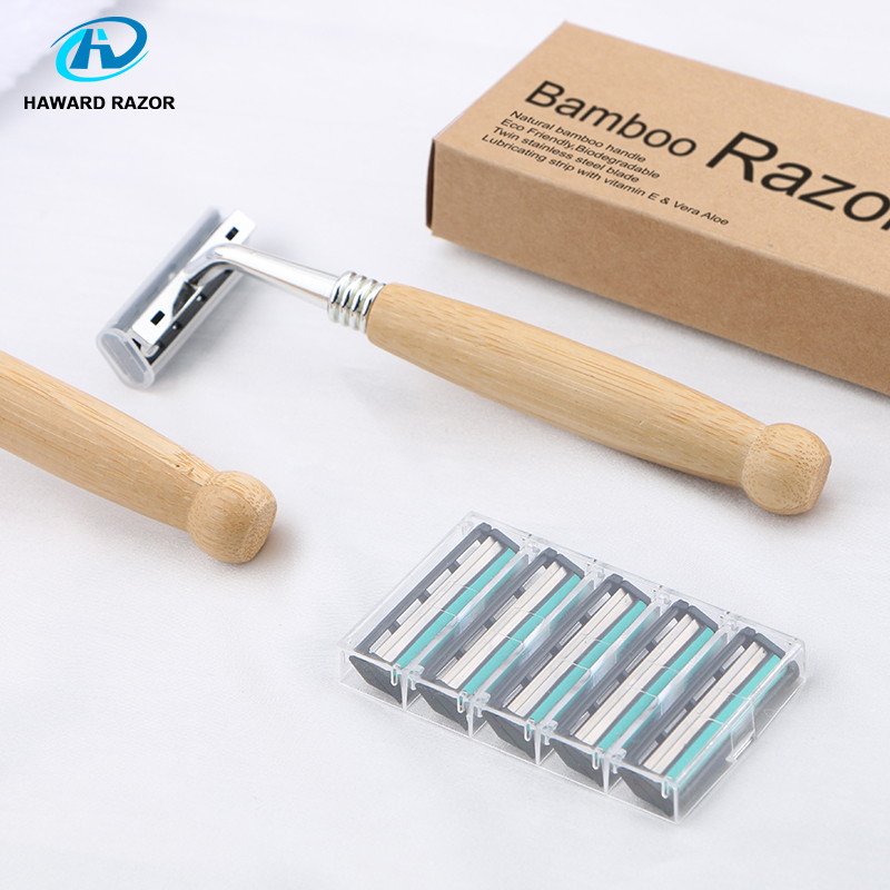 Eco-friendly Biodegradable Razor with Wheat Straw Material and Bamboo Handle
