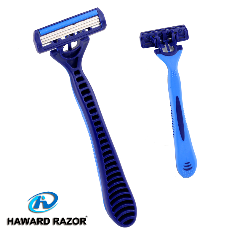 Disposable Shaving Razor with Triple Stainless Steel Blades