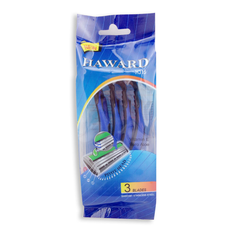 Disposable Shaving Razor with Triple Stainless Steel Blades