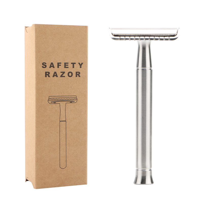 Stainless Steel Double Edge Safety Razor with Metal Handle