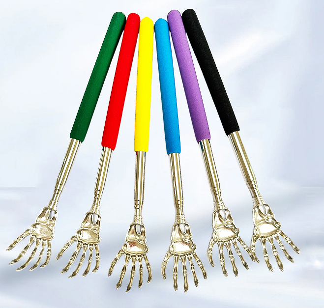 Telescopic Stainless Steel Itch Scratcher with Rubberized Handle