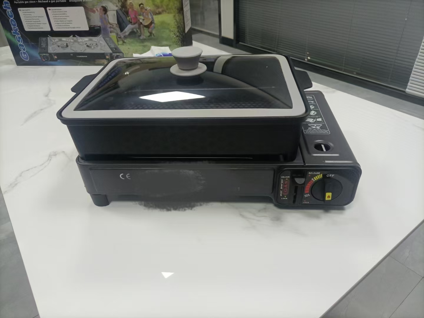 SIUHAAU Portable BBQ Gas Grill with Double Head Cassette Burner
