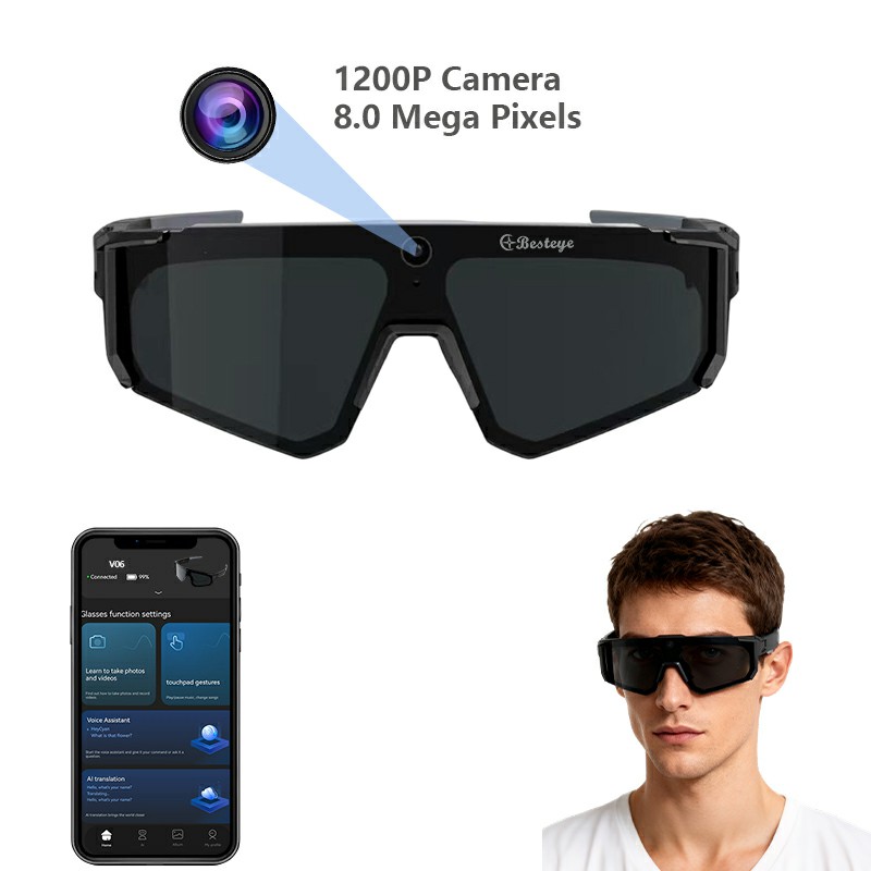 AI Smart Cycling Sunglasses with Camera for Outdoor Sports