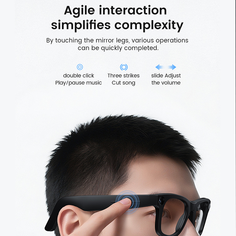 AI Smart Glasses with HD Camera, Music Playback, and Real-time Translation