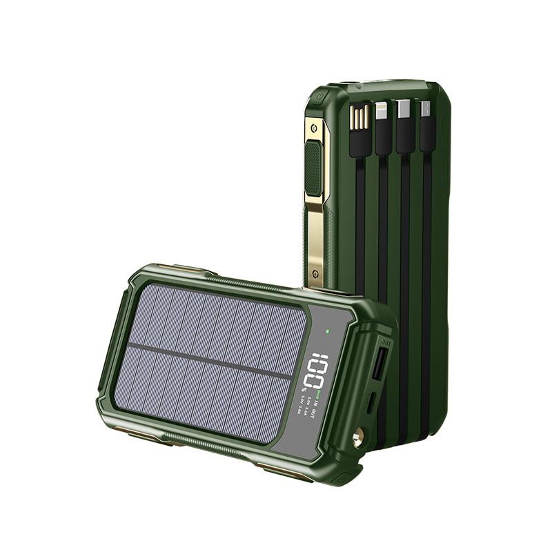 10000mAh Portable Solar Power Bank with LED Display and Flashlight