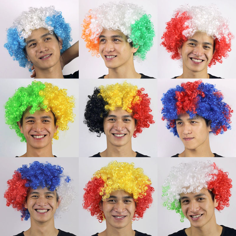 2022 World Cup Curly Colored Wig