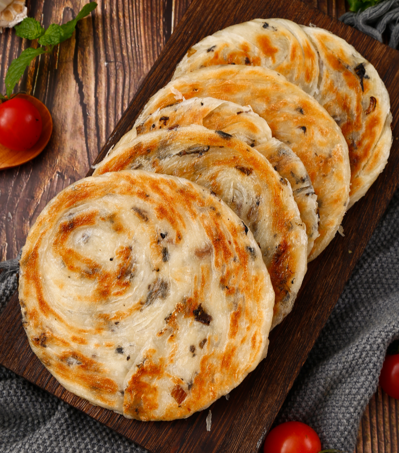 Hand-Pulled Pancake & Preserved Mustard Greens Pancake