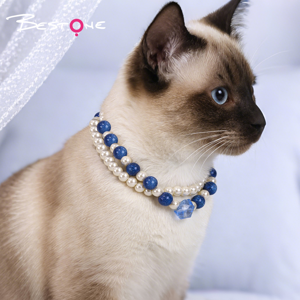 Colorful Beaded Pet Necklace with Glitter Acrylic Beads