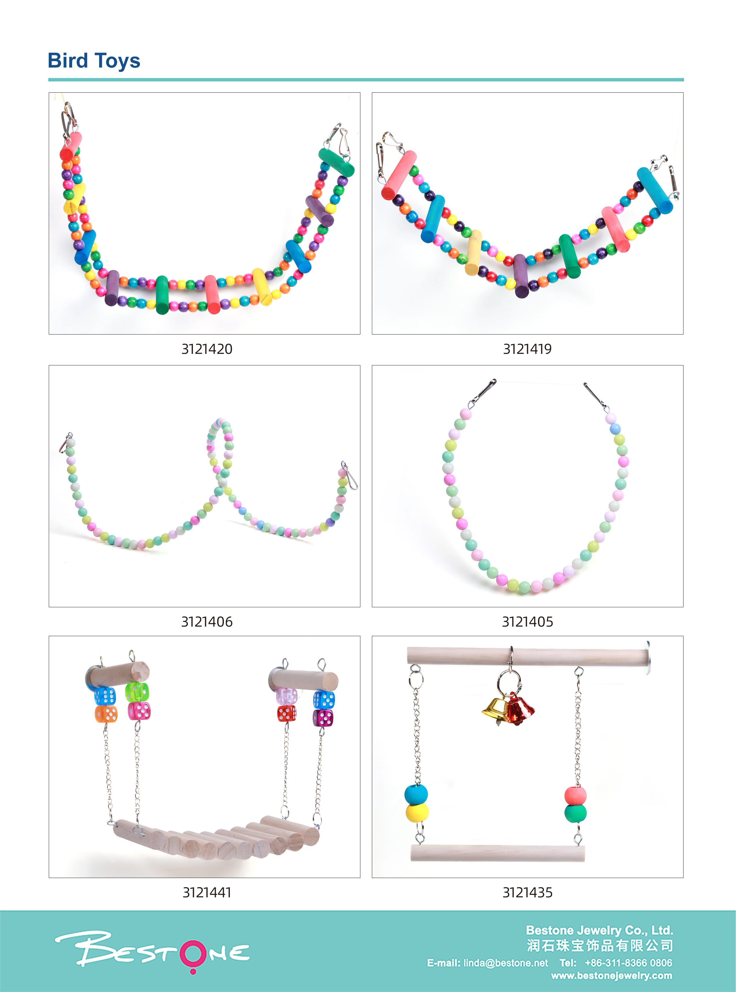 Bird Toy Colorful Bird Perch Ladder 10 Segments