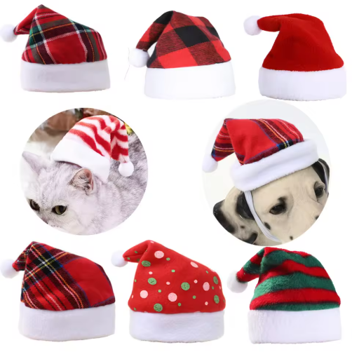 Pet Santa Hat for Dogs and Cats - Holiday Party Costume