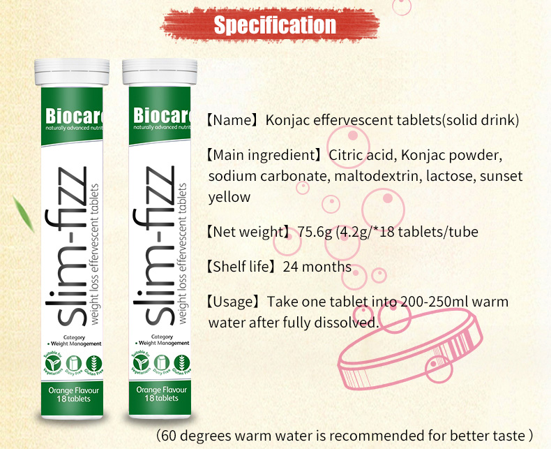 Konjac (Glucomannan) Slim-Fizz Dietary Supplement