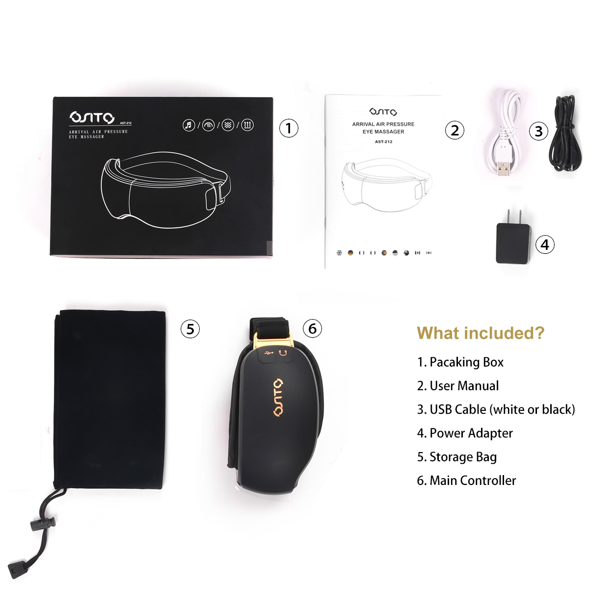 Electric Air Pressure Vibration Eye Massager with Heat and Music