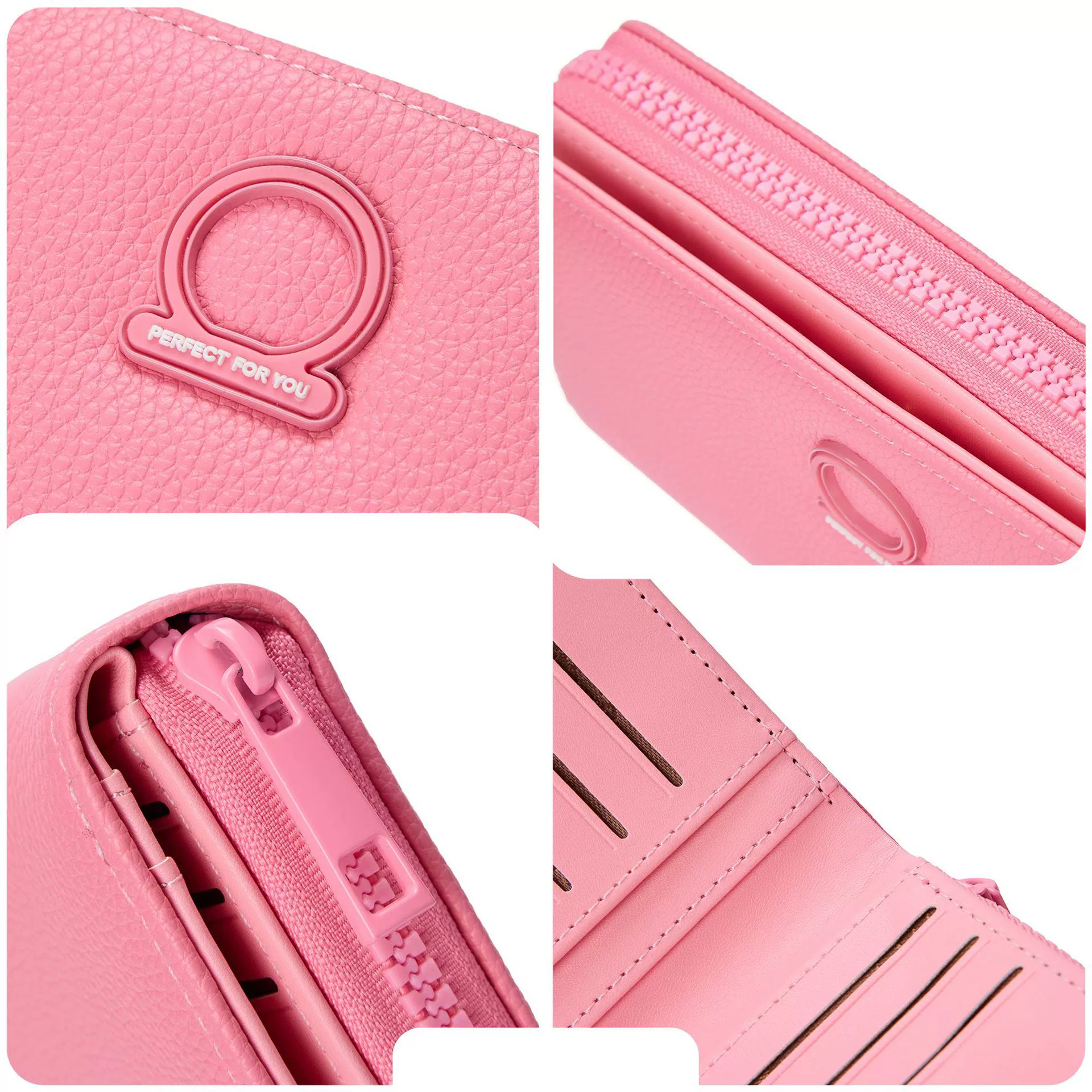 Women's Long Fashion Large Capacity Wallet with Zipper Closure
