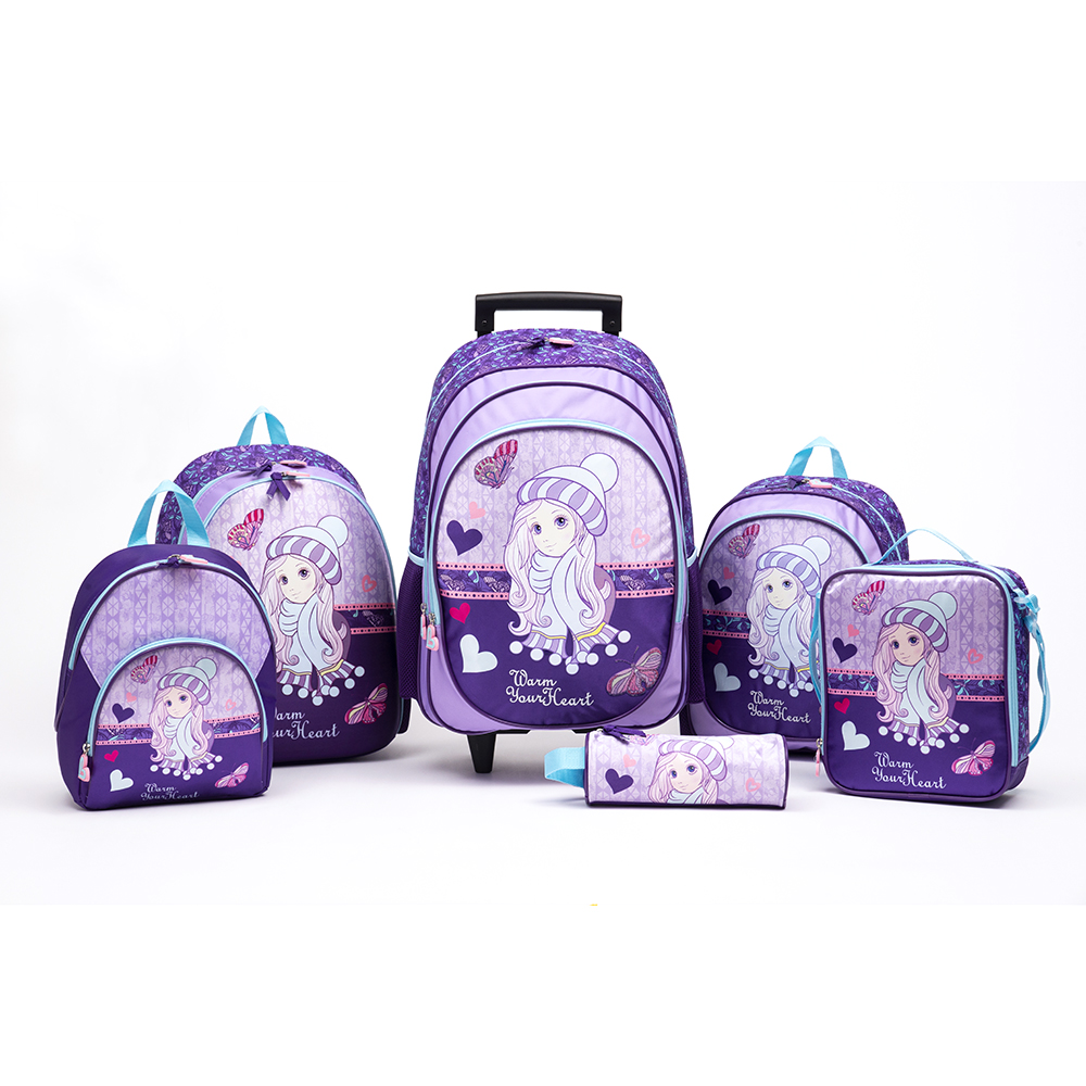 Purple Cartoon Girls' School Backpack