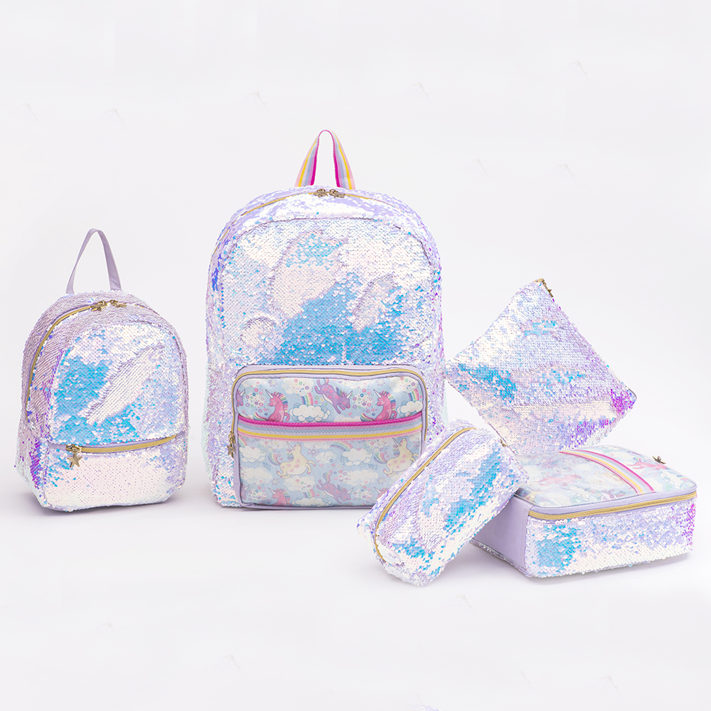 Twinkling Star Unicorn Sequin School Bags for Girls