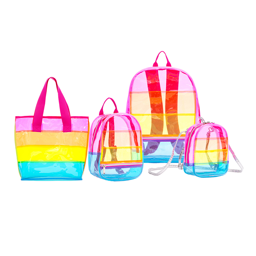 Transparent PVC Large Capacity Backpack with Twinkling Star Design
