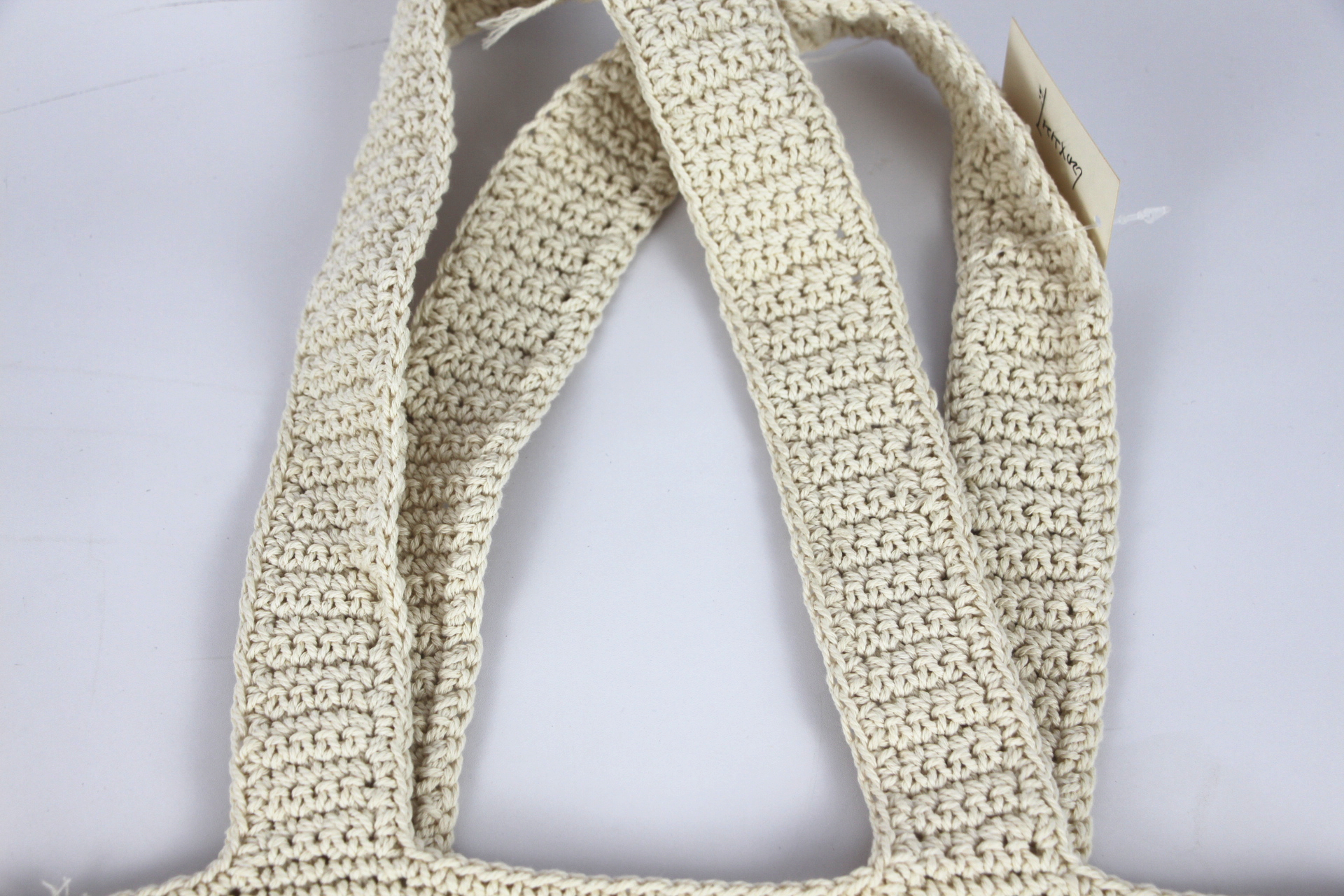 Cotton rope hollowed out crochet handbag