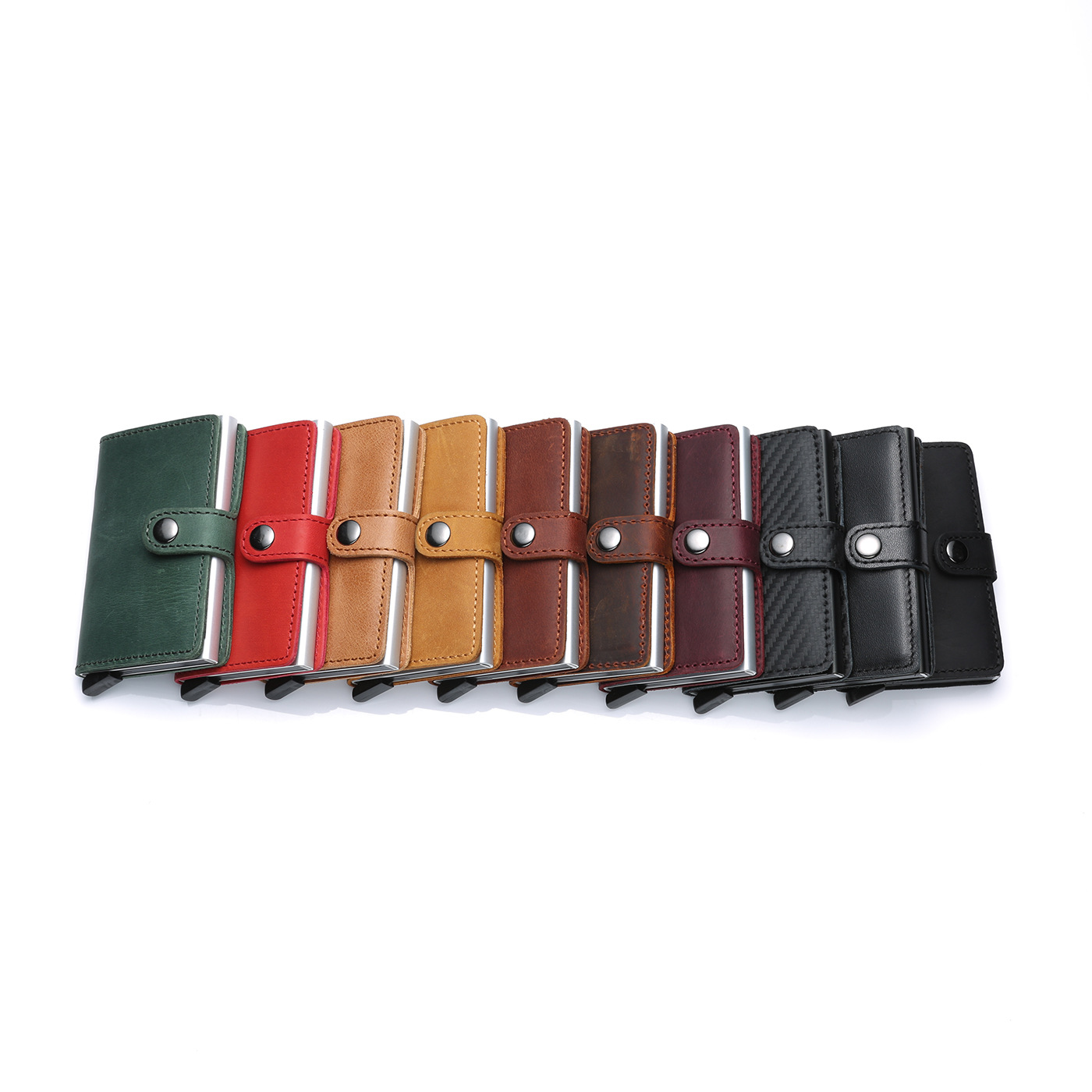 Universal Slim Mini Wallet with RFID Blocking and Automatic Pop-Up Card Holder