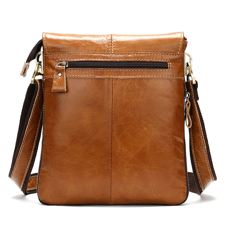 Custom Logo Slim Streetwear Mini Square Leather Crossbody Messenger Bag for Men