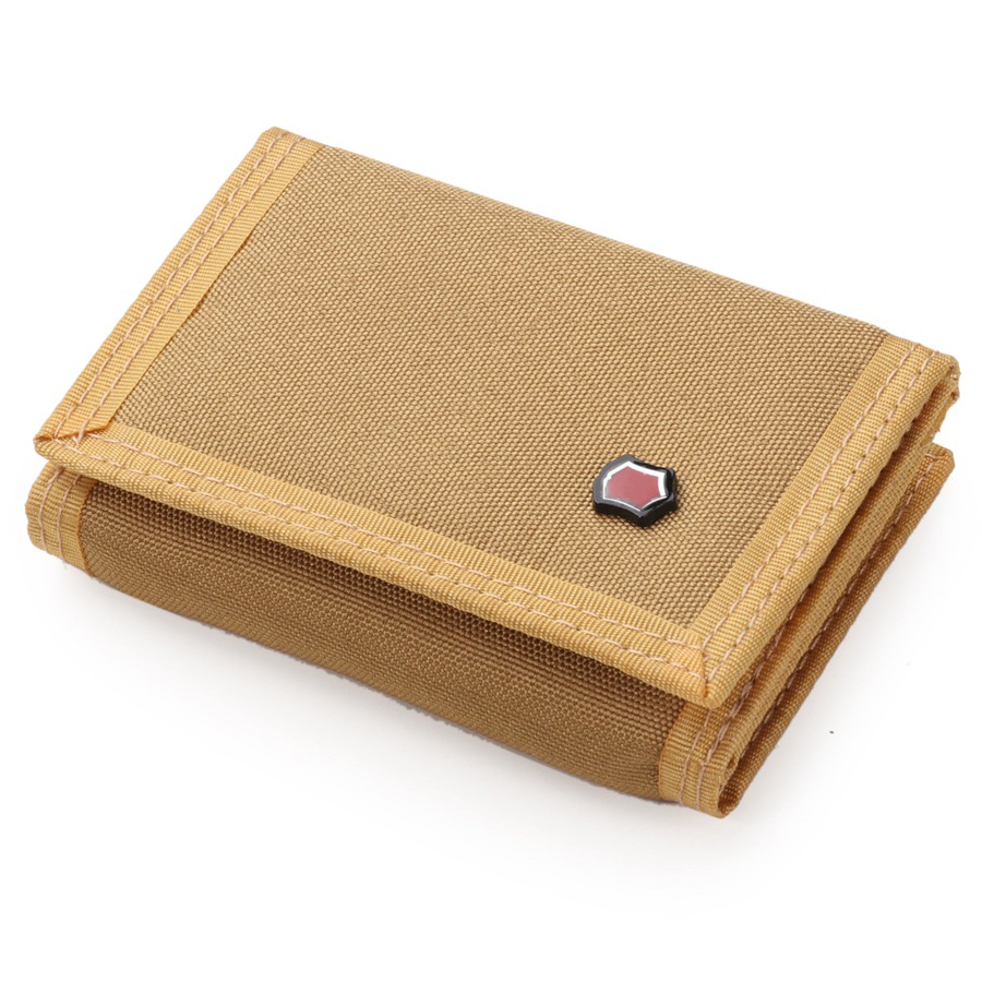 Kids' Canvas Trifold Wallet with Zipper Coin Pocket and ID Window