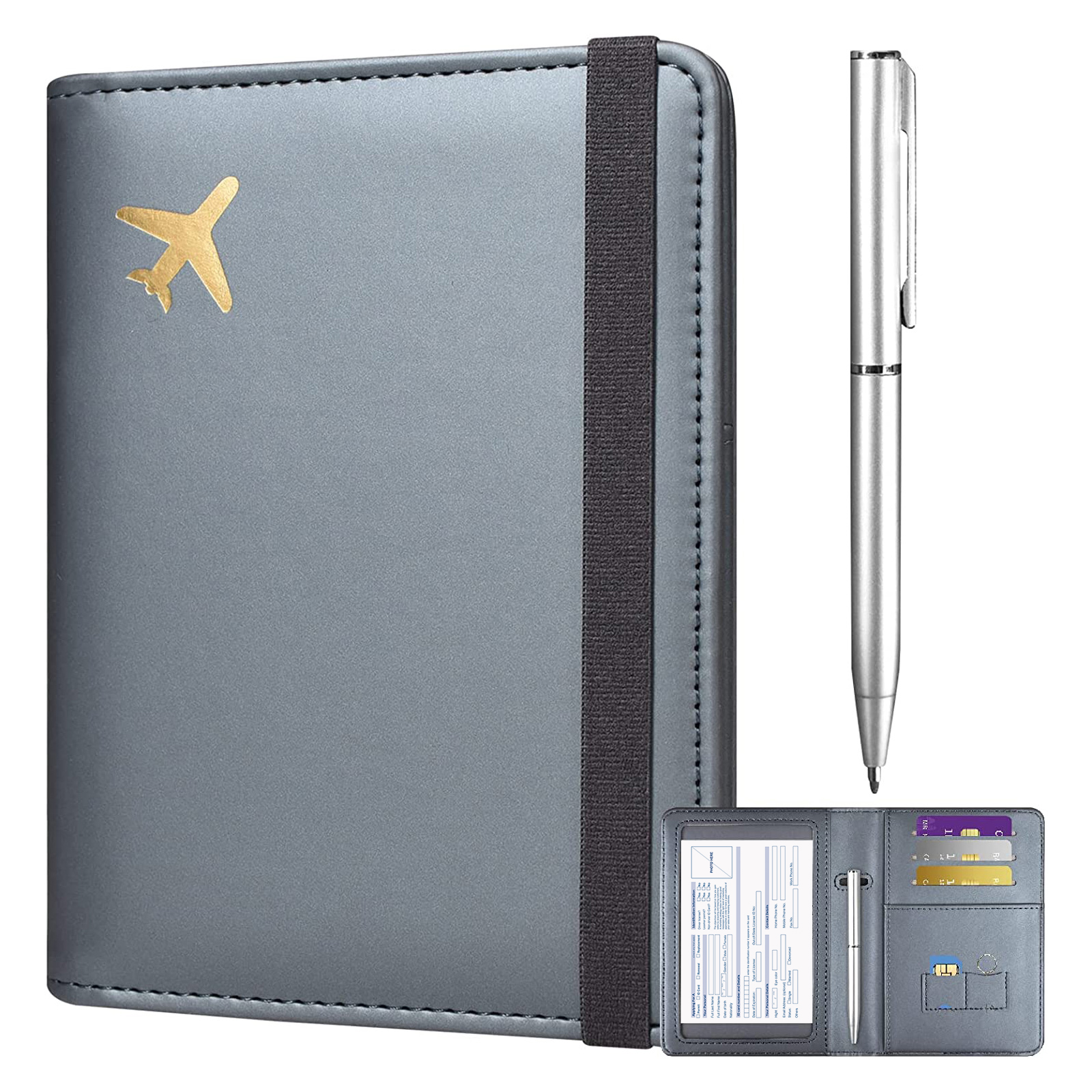 PU Leather RFID Blocking Passport Holder