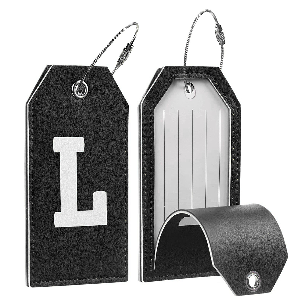 PU Leather Luggage Tag and Suitcase Bag Set