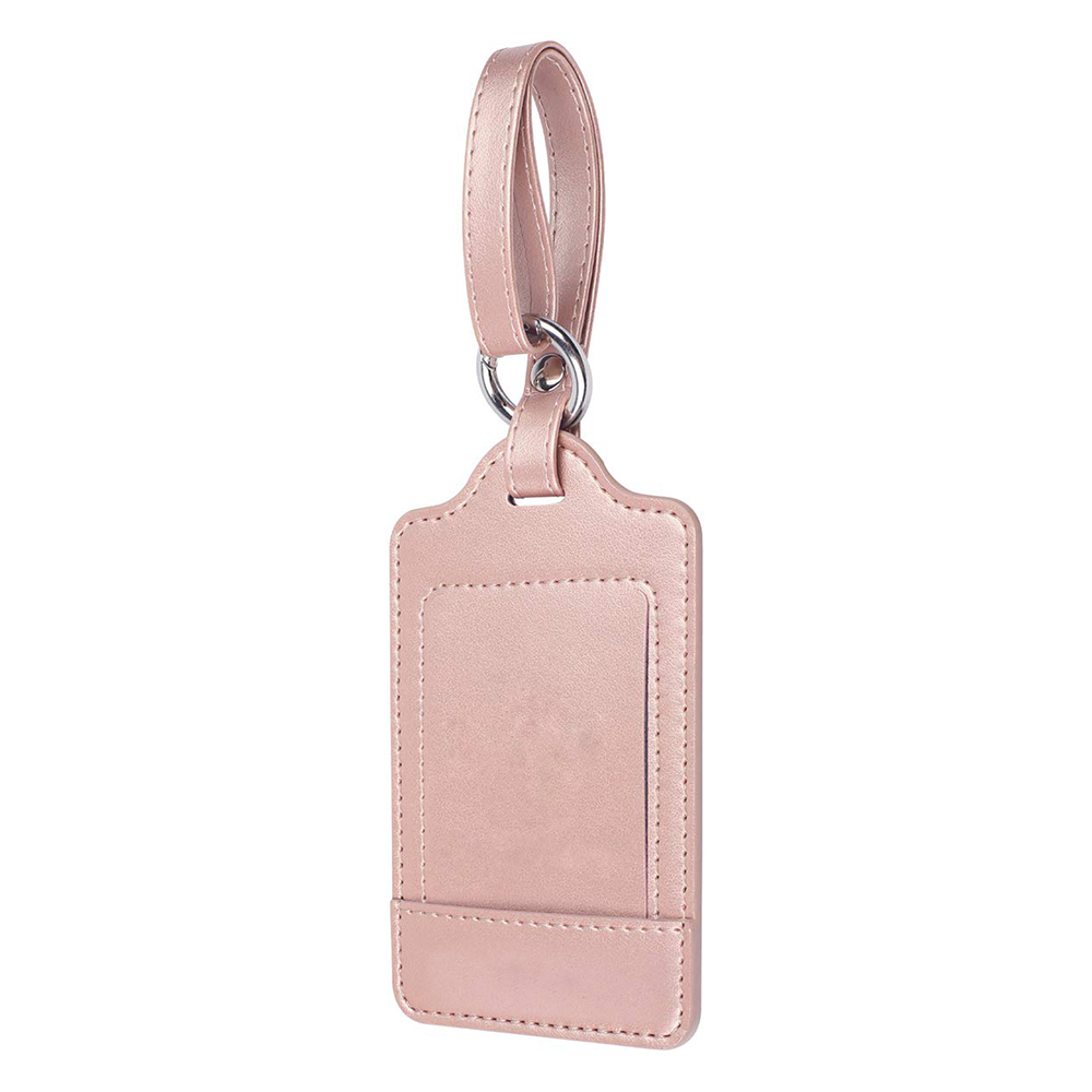 Premium PU Leather Privacy Protection Luggage Tag for Travel