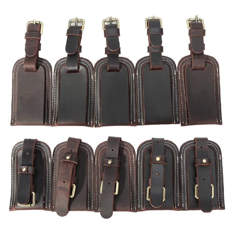Luxury Genuine Leather Luggage Tag for Corporate Gifts