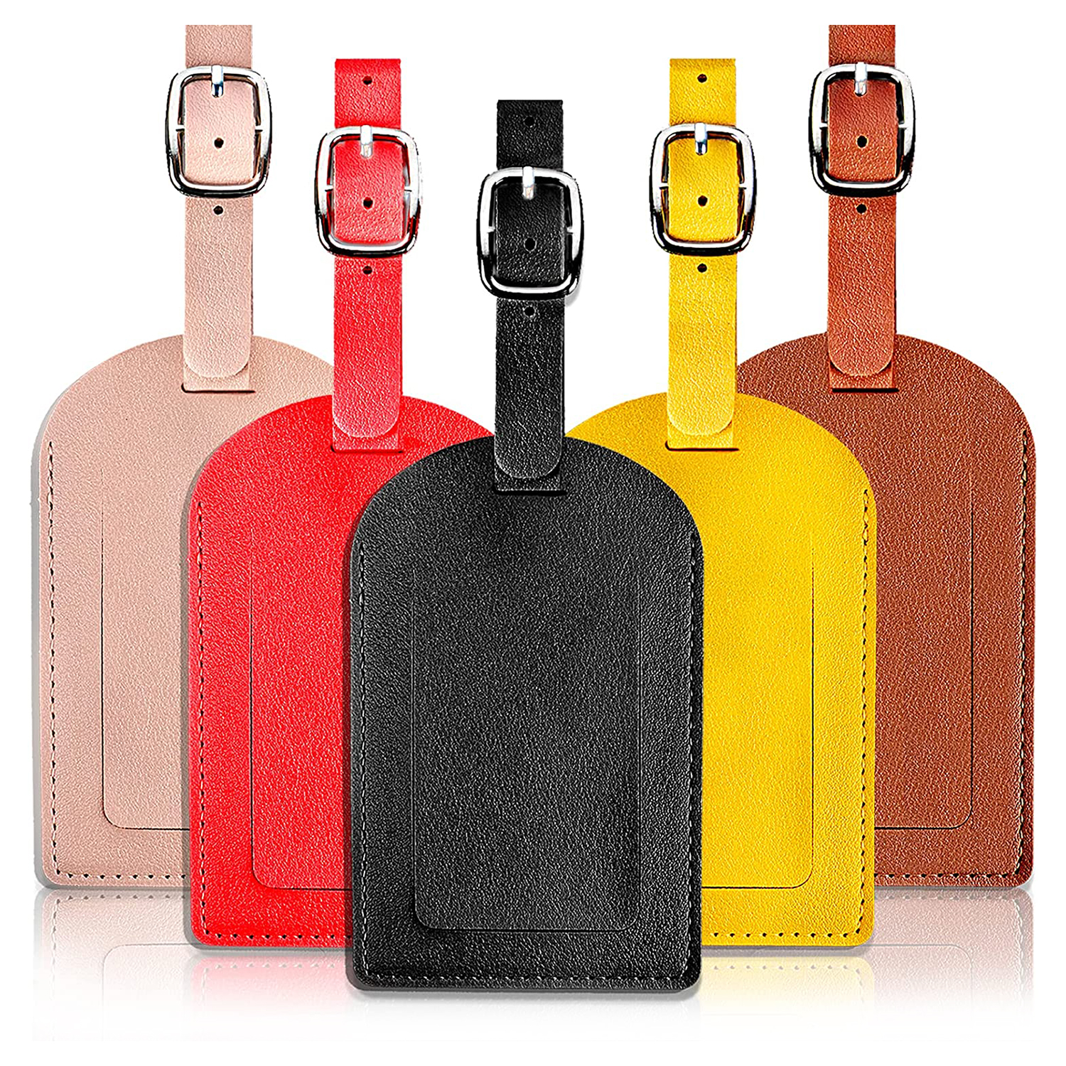 Customizable Vintage Faux Leather Airline Luggage Tag