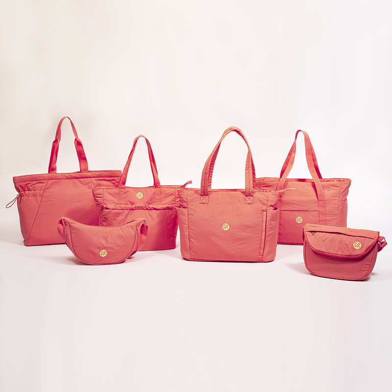 Pale Orange Soft Lightweight Tote Shoulder Crossbody Handbag
