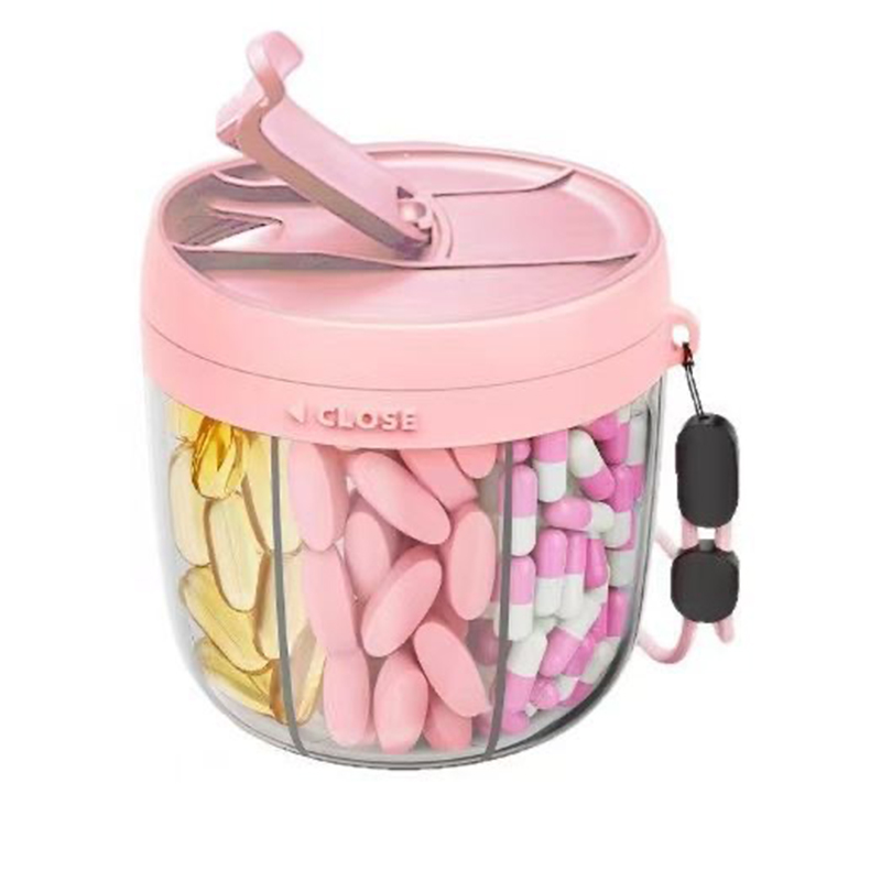 7-Day Large Compartment Pill Dispenser, Portable Travel Organizer