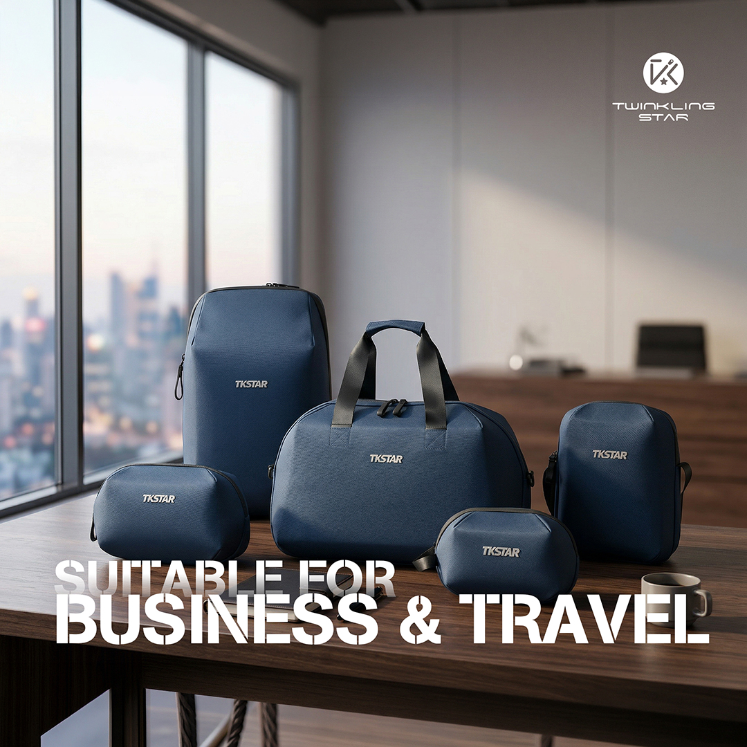 Blue Anti-theft Zipper Hard Shell Business Tote Bag