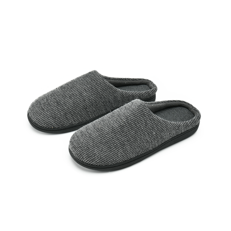 Men's Knitted Jersey Mule Slipper with TPR Side Stitching Sole