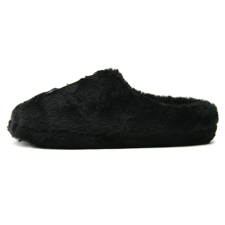 Ladies Fur Mule Slippers with Big Letters