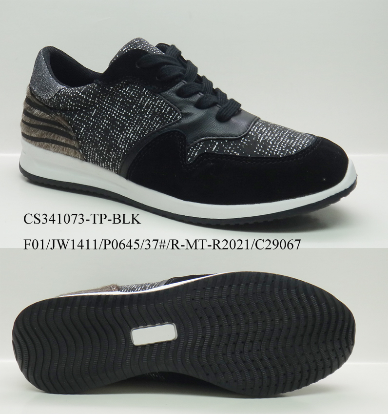 PU and Textile Upper with Mesh Lining and TPR Outsole