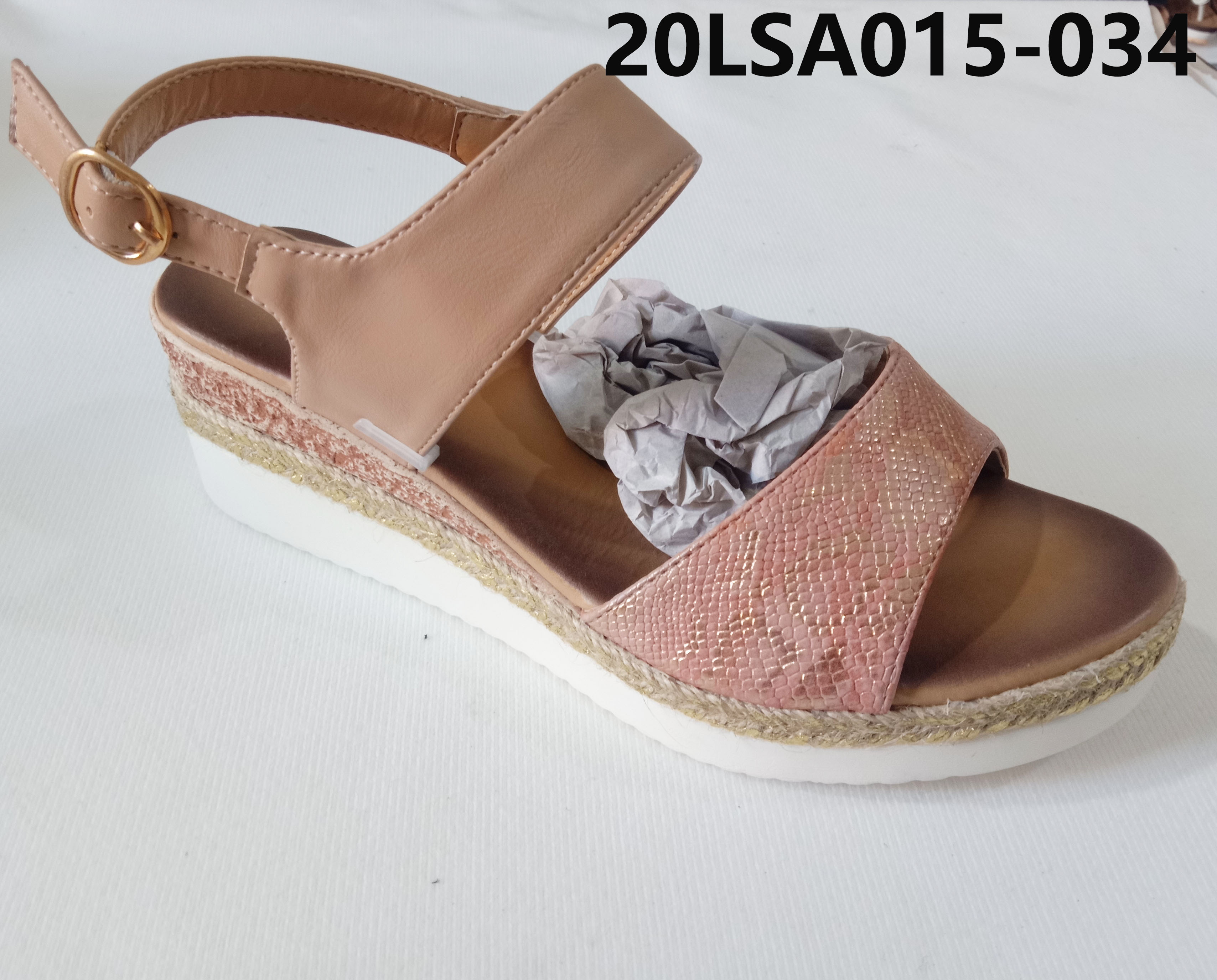 Women's PU Wedge Sandals with One-Button Closure