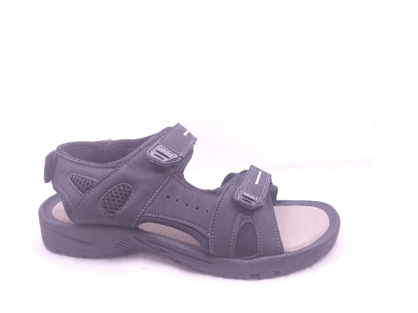 Men's PVC Sandals with PU Upper and Mesh Lining