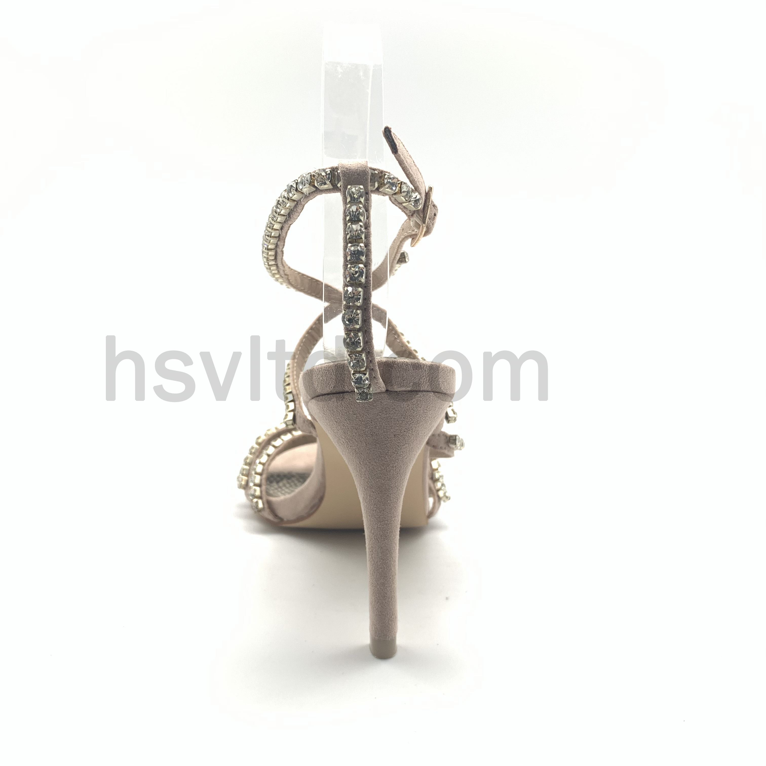 High heel sandals with diamond strap