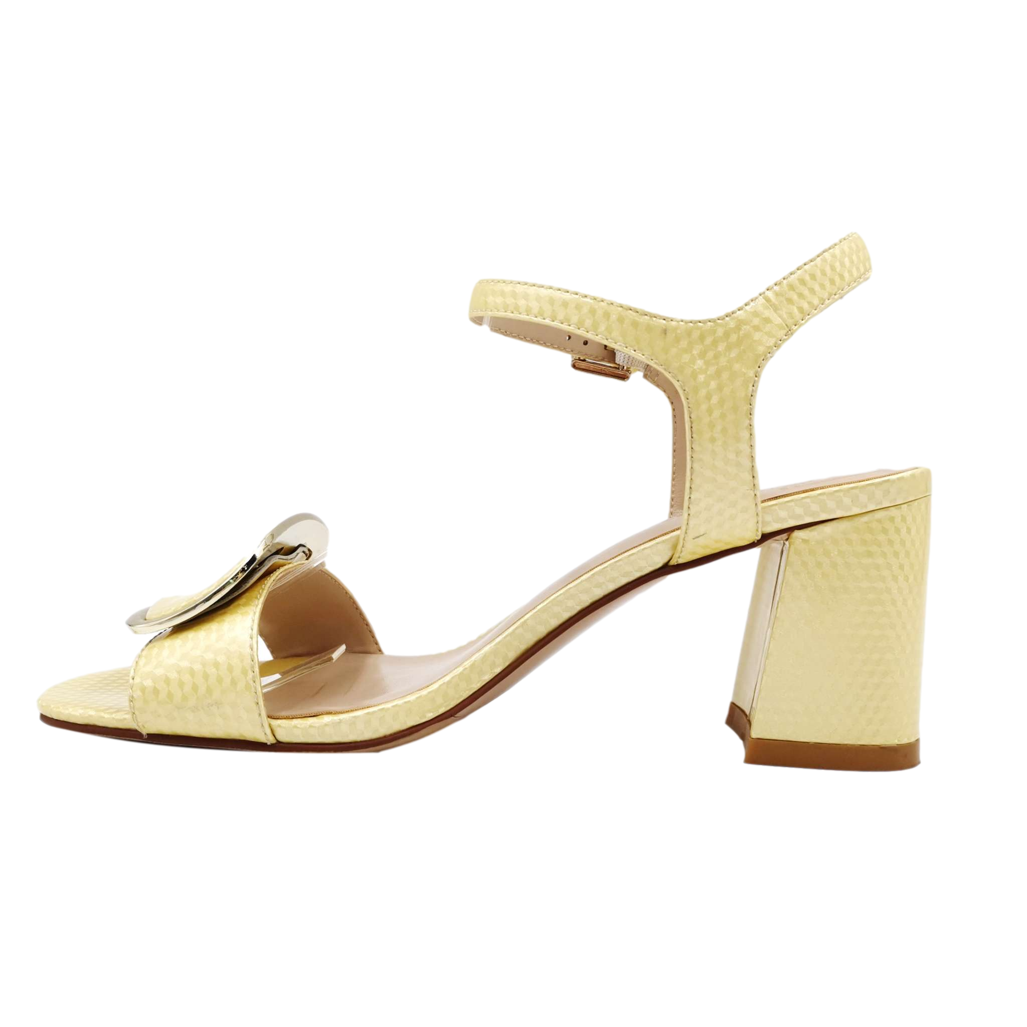 Fashion Ladies Leather Ankle Strap Block Heel Sandals