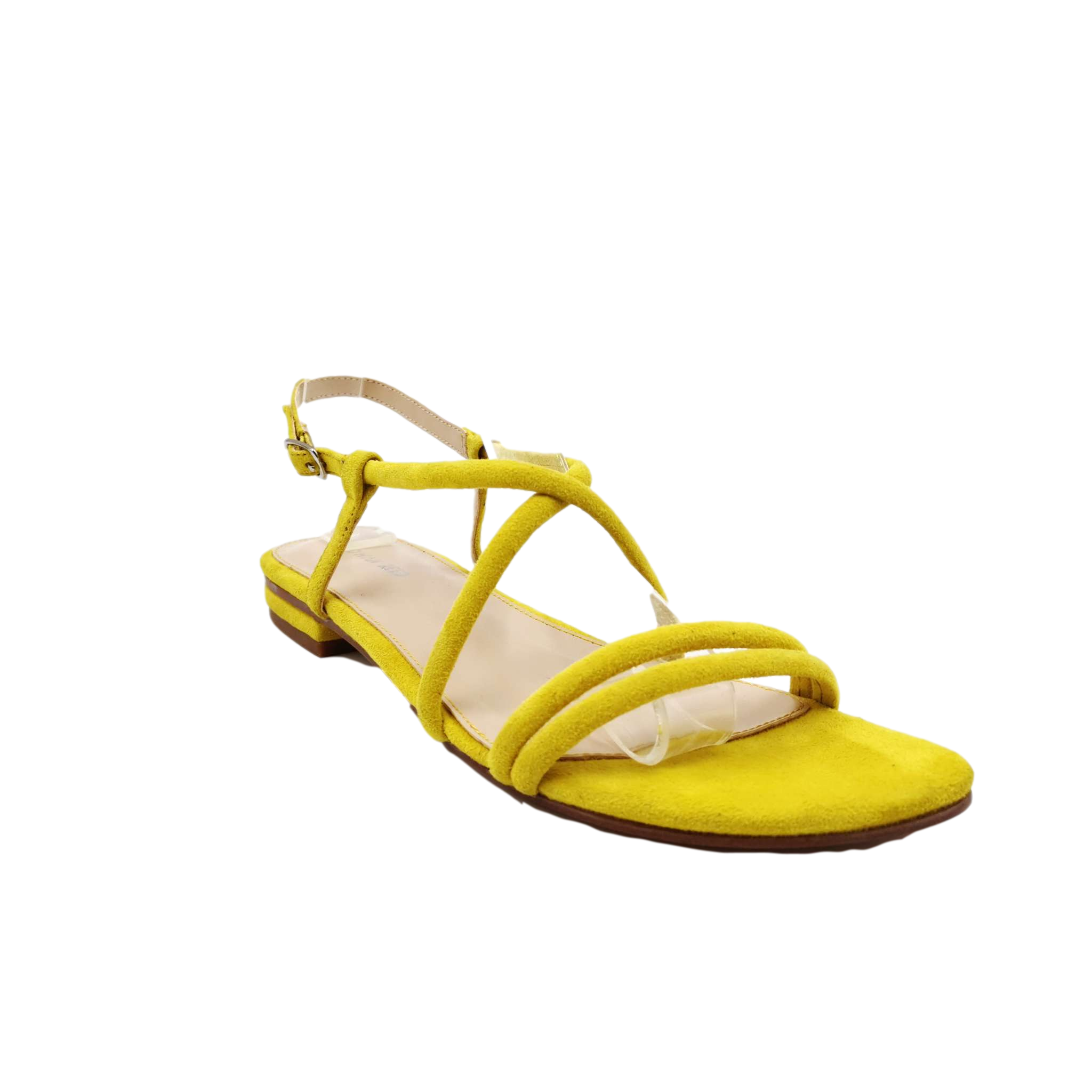 Genuine Leather Flats Sandals with Cross Straps
