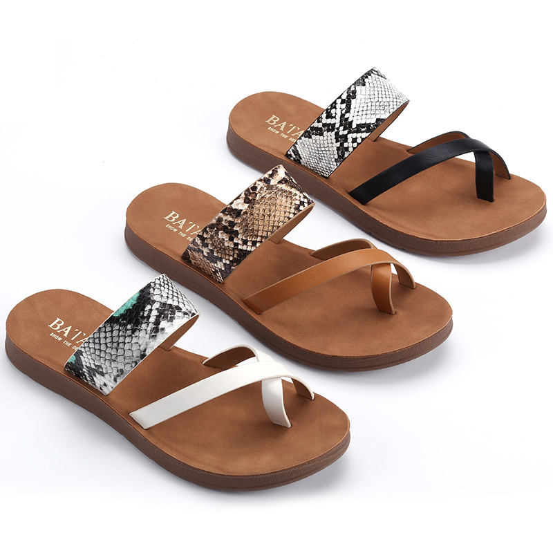Women's Flat PU Injection Sandals