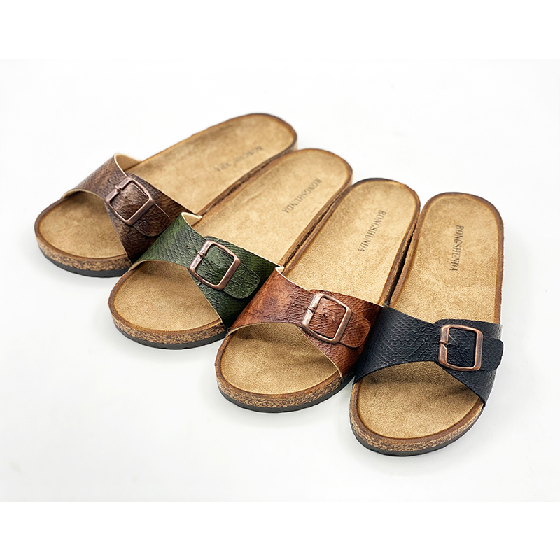 Classic Women's Cork Sandals with Single Buckle
