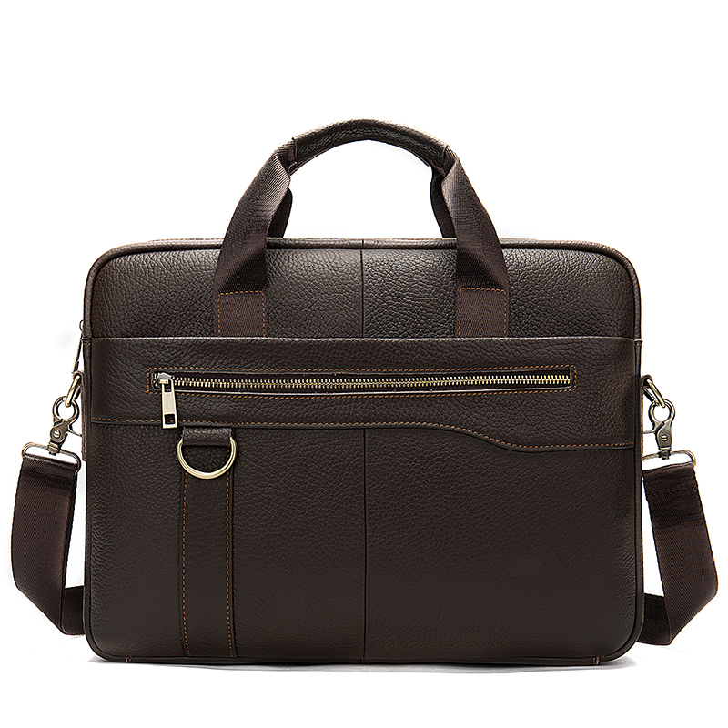 Vintage Full Grain Leather Messenger Bag Briefcase for Men