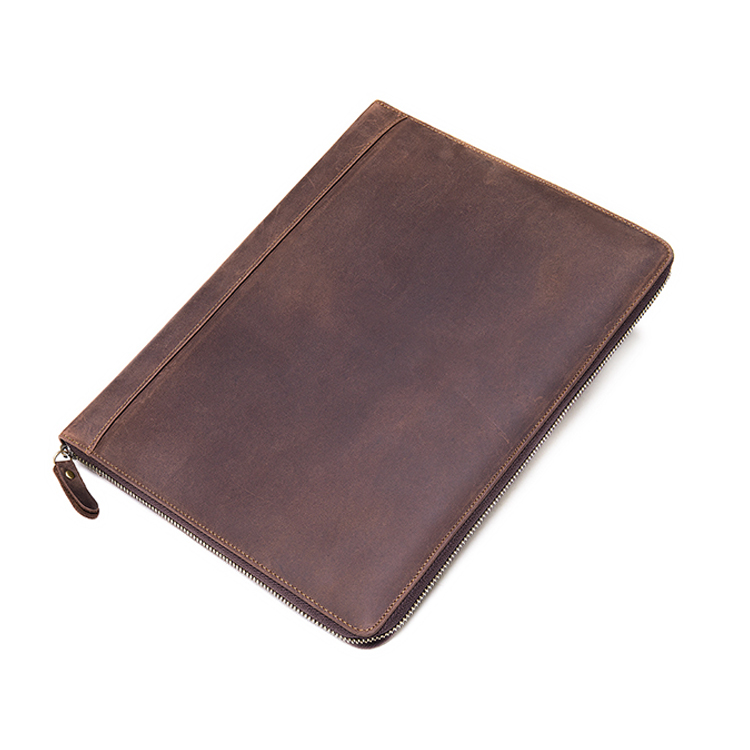 Wholesale Crazy Horse Leather Portfolio Padfolio with Tablet Sleeve