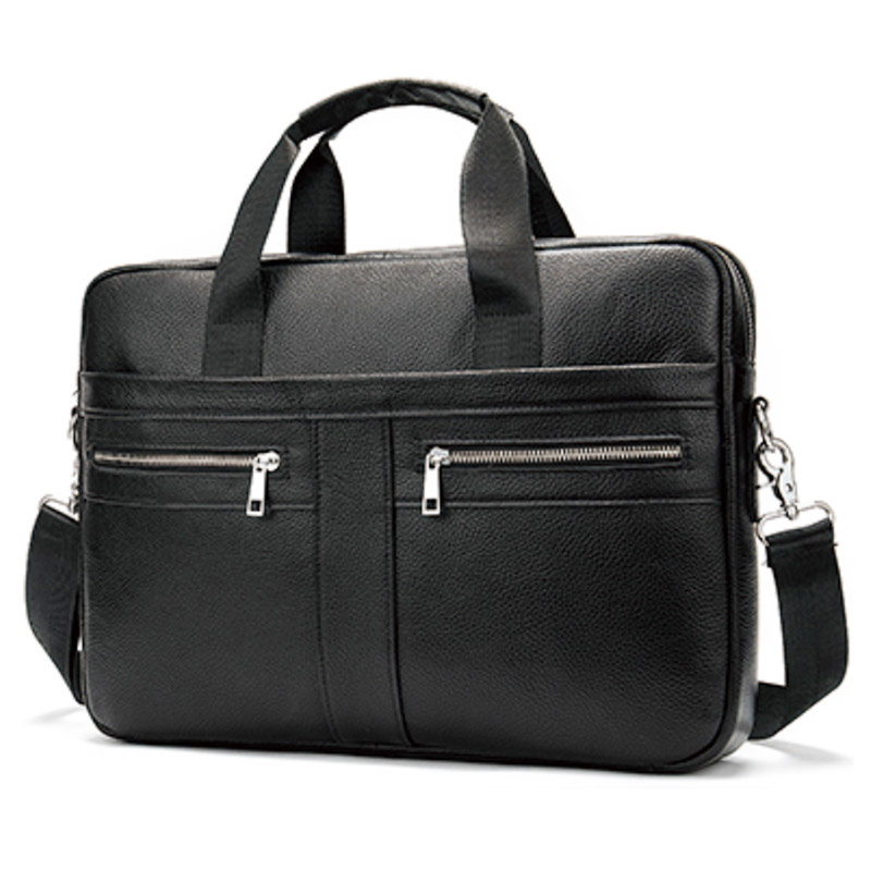 Men's Business Briefcase - Large PU Leather Attache Bag with Latch