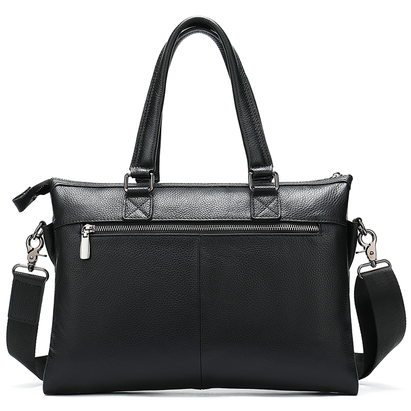 Genuine Leather Men's Business Briefcase with Secret Compartment