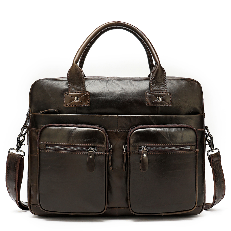 Handmade PU Leather Business Laptop Messenger Briefcase