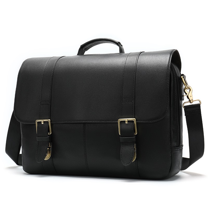Executive Leather Briefcase with Shoulder Handle